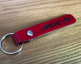 Mazda MX5 Leather Key Ring