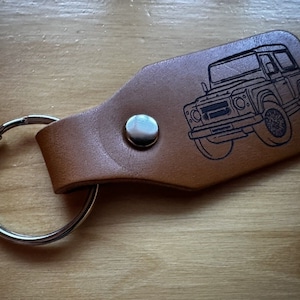Land Rover Defender 90 Leather Key Ring