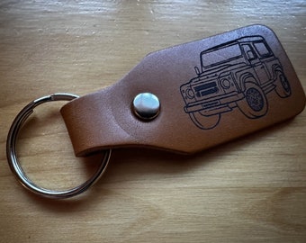 Llavero de cuero Land Rover Defender 90