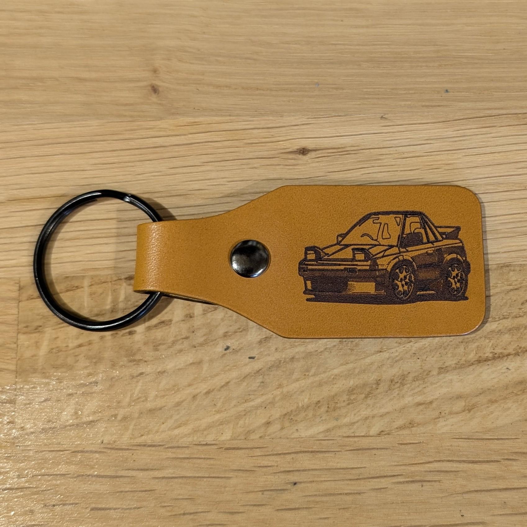 MR2 Cartoon Italian Leather Key Ring