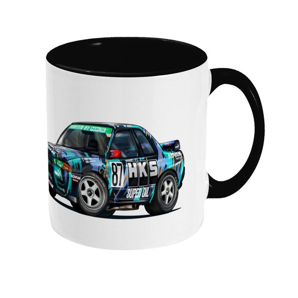 HKS Nissan Skyline GTR  Cartoon Two Toned Mug