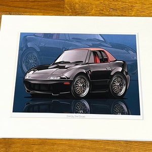Mazda MX5 Cartoon Style Drawing
