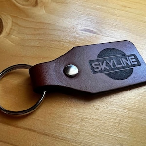Skyline leather key ring key fob