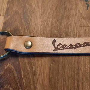 Vespa Scooter Key Ring. Handmade leather.
