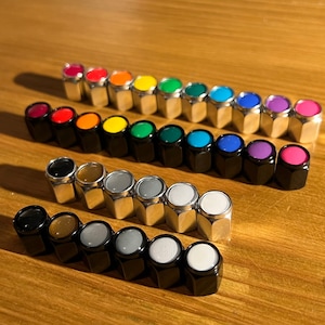 Set of 4 Coloured Aluminium Tyre Valve Caps / Tire Valve Cover