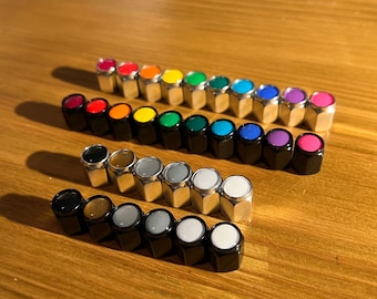 Coloured Aluminium Tyre Valve Caps / Tire Valve Cover (Set of 4)