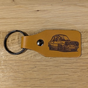 Mk1 Escort Laser Engraved Italian Leather Key Ring