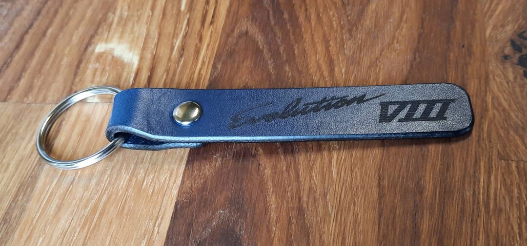 Laser Etched Leather Evo Key Ring - Handmade Italian Leather (premium ...
