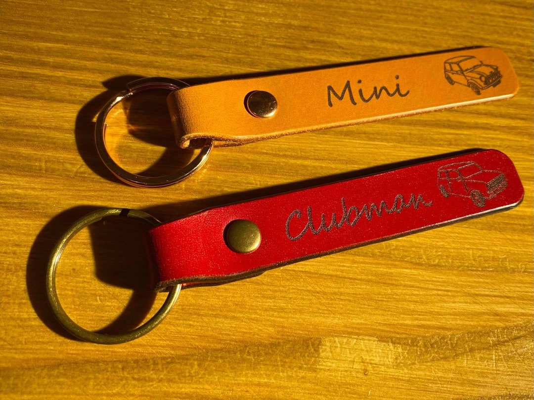 Classic Mini Personalised Leather Key Ring - Etsy Australia