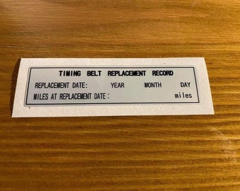 Timing Belt Record Sticker