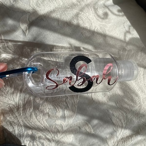 Personalised Empty Sanitiser Bottle | Bottle with Clip| Hand Gel| Back to School | Custom Gift | Bridesmaid Proposal
