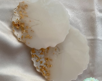 White Resin Coasters (13cm x 13cm) | Home Decor| Trinket Dish| Gift | Coaster | Vanity Dish