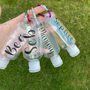 Personalised Empty Sanitiser Bottle | Bottle with Clip| Hand Gel| Back to School | Custom Gift |