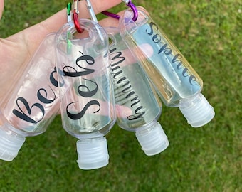 Personalised Empty Sanitiser Bottle | Bottle with Clip| Hand Gel| Back to School | Custom Gift |