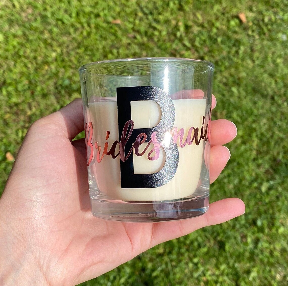 Personalised Vanilla Scented Candle Initial with name Etsy