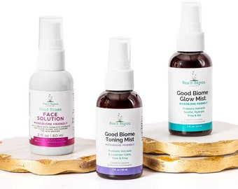 Prebiotic Facial Solution Bundle Serum and Mists | Probiotic Skincare