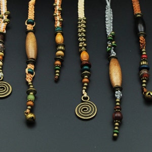 Makramee Boho Schlüsselanhänger Bunt Natur Anhänger Steampunk Schlüsselbund Edelstein Handyanhänger