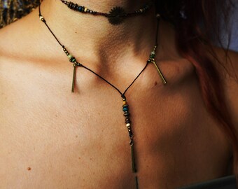 Choker macramé necklaces, cyberpunk, gemstone necklace, macramé necklace, necklace chrm, spiral necklace, tight necklace