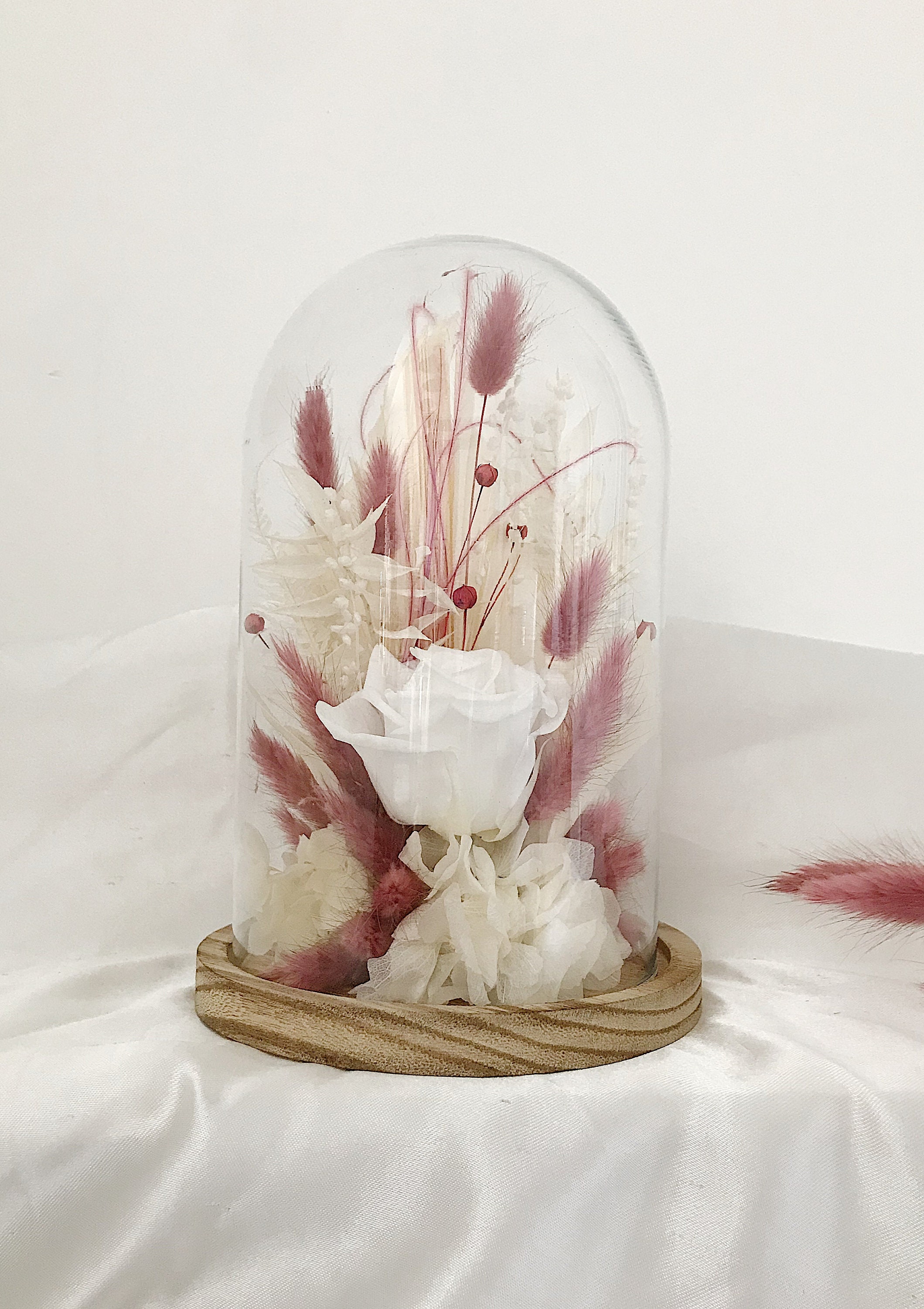 Cloche Fleurie, Fleurs Séchées et Stabilisées, Décoration Florale, Cadeaux Anniversaire, Déco Maison