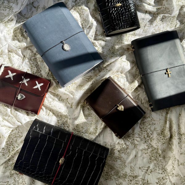 Handgefertigtes Custom Leder Traveler's Journal | Wiederbefüllbar A5, A6 | Echt oder Faux