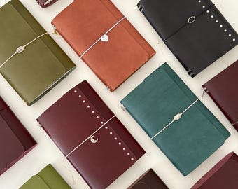 Handmade Custom Leather Traveler's Journal | Refillable A5, A6 | Genuine Italian Leather