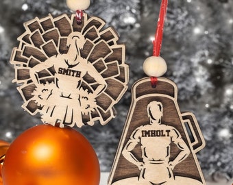 Personalized Cheerleader Ornament: Custom Name, Vibrant Cheer Gear