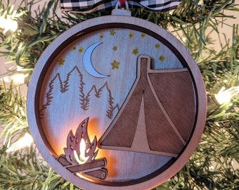 Camping Light up Ornament Campfire for the Nomad Sleeping in the Tranquil Forest where Wild things Live in Nature Wander Free