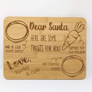 Dear Santa Tray, Personalized Santa Cookie Tray, Engraved Santa Cookie Plate, Food Safe