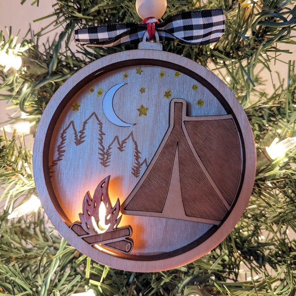 Camping Light up Ornament Campfire for the Nomad Sleeping in the Tranquil Forest where Wild things Live in Nature Wander Free