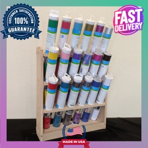 Vinyl 18 Roll Holder, Organizer, Storage, Keeper, Floating Vinyl Roll Display, Free Standing | Compatible with Oracle & others!