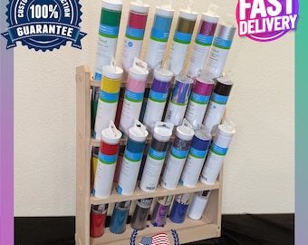 18-Roll Vinyl Organizer: Free Standing or Wall Mountable, Craft Room Storage
