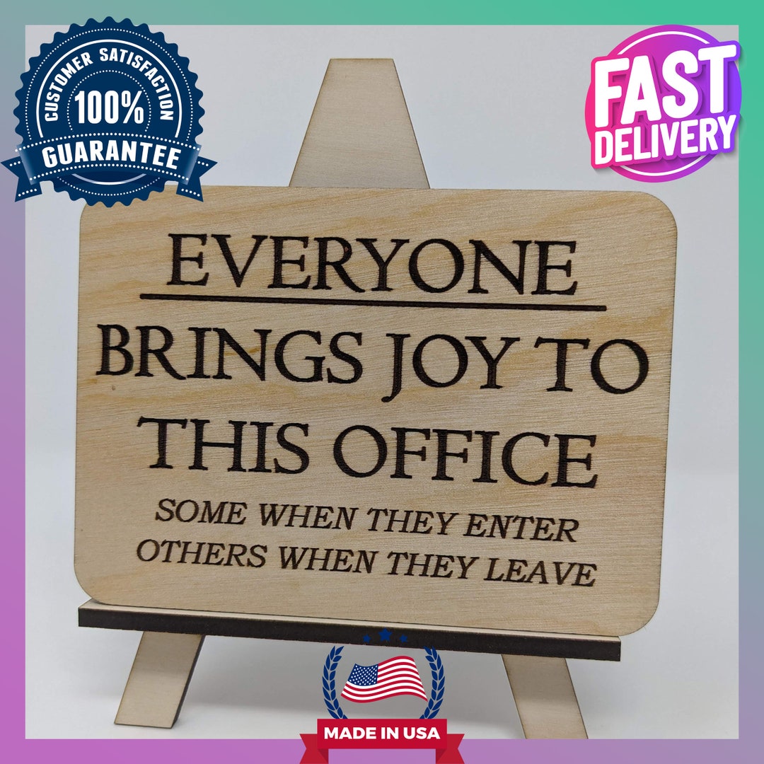 Funny Office Sign: "everyone Brings Joy" Desk Decor or Magnet - Etsy