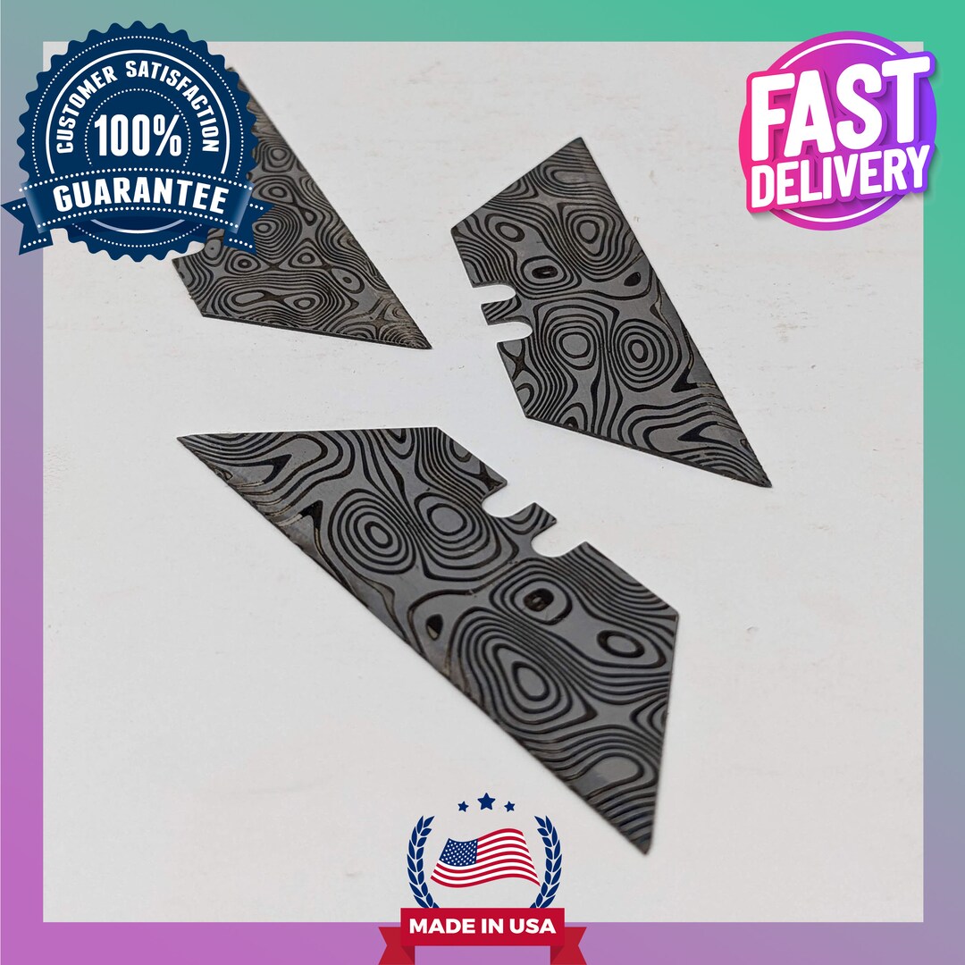 Damascus Steel Pattern Engraved Razor Blade - Etsy
