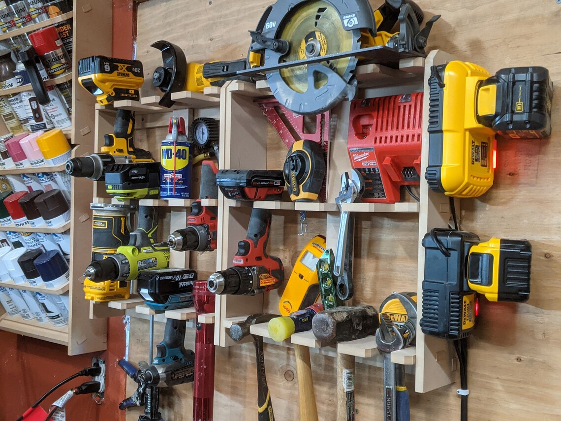 Dewalt 12 Power Tool Organizer Power Tool Shelf Clean and Etsy