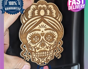 Day of the Dead Sugar Skull Magnet - Celebrating Life&#39;s Beauty