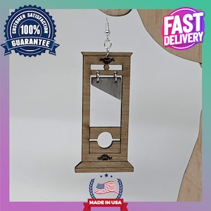 Guillotine Dangle Earrings: French Revolution History, Dark Beauty