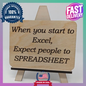 Excel Spreadsheet Humor Sign - Funny Office Desk Decor - Magnet Option