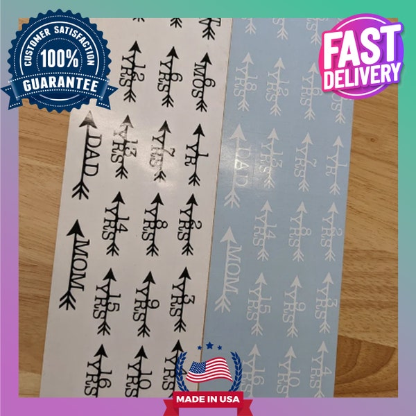 Growth Chart Markers, Vinyl Height Marker Decals