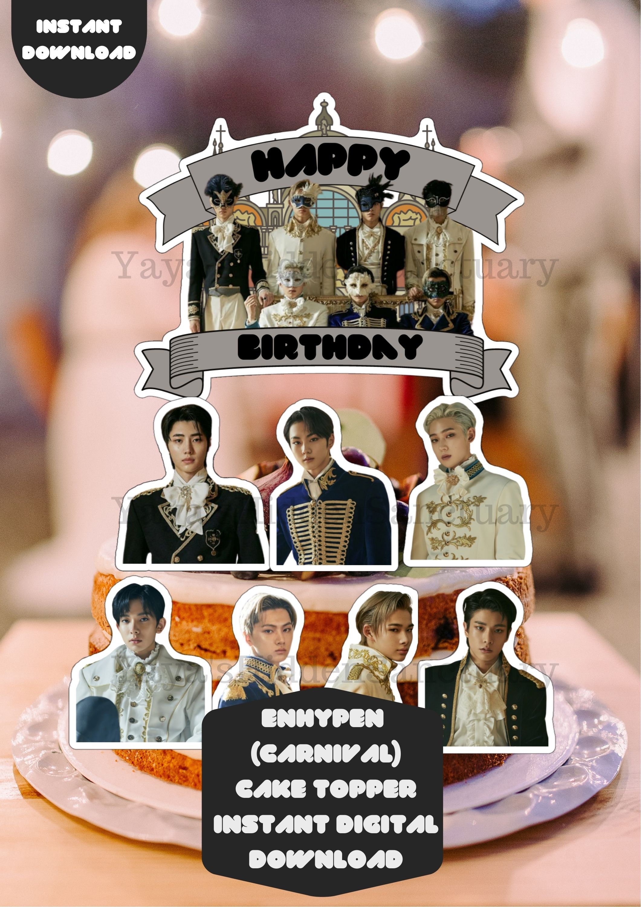 enhypen cake topper enhypen centerpiece enhypen party etsy