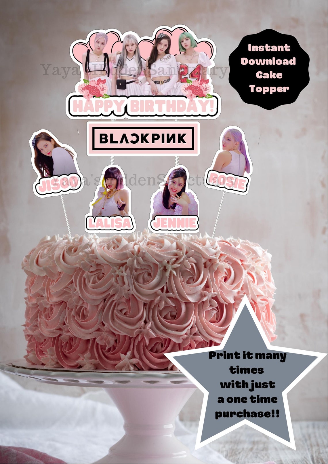 blackpink cake topper blackpink centerpiece blackpink