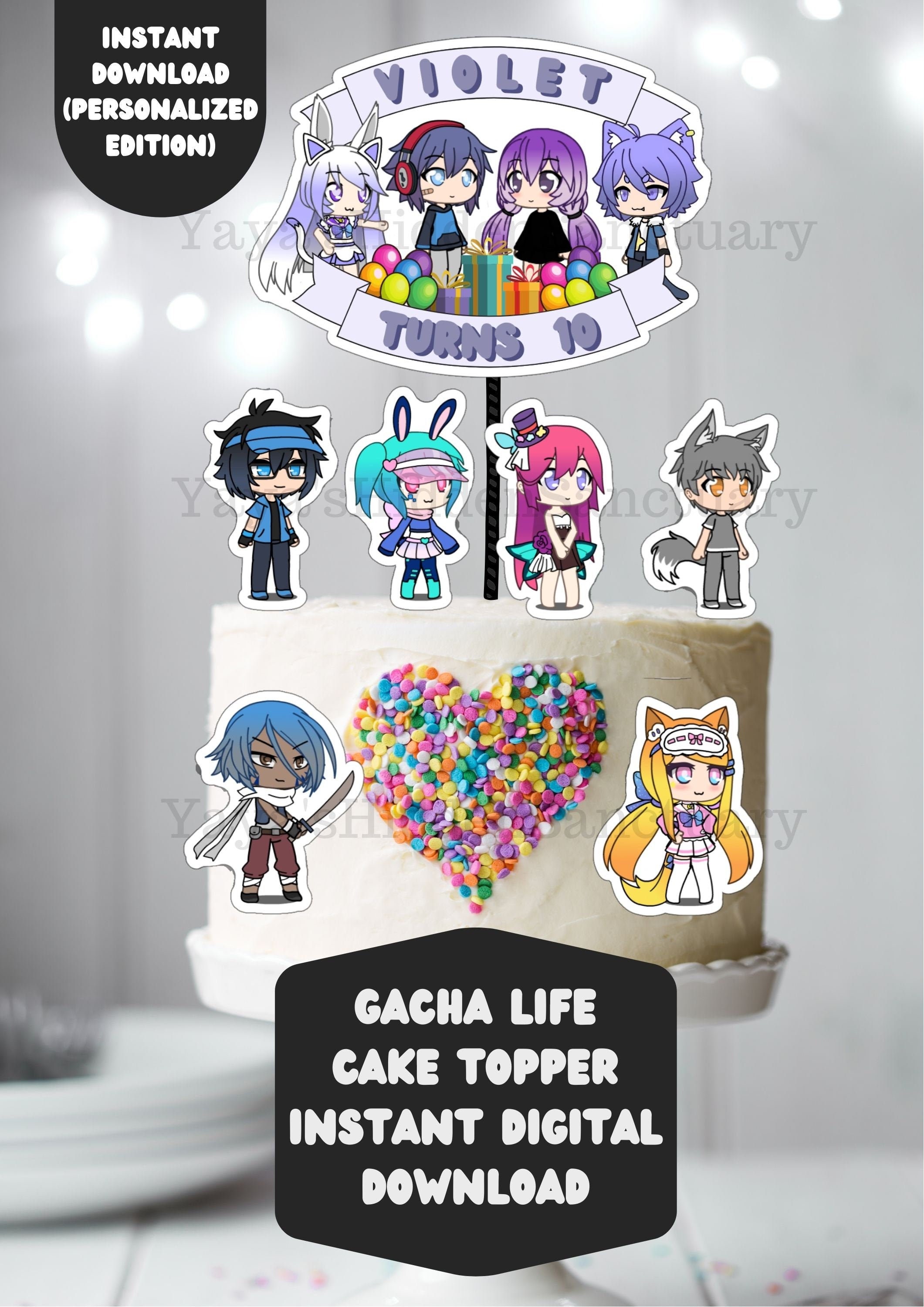 Gacha Life Cake Topper Gacha Life Cupcake Topper Gacha Life Etsy