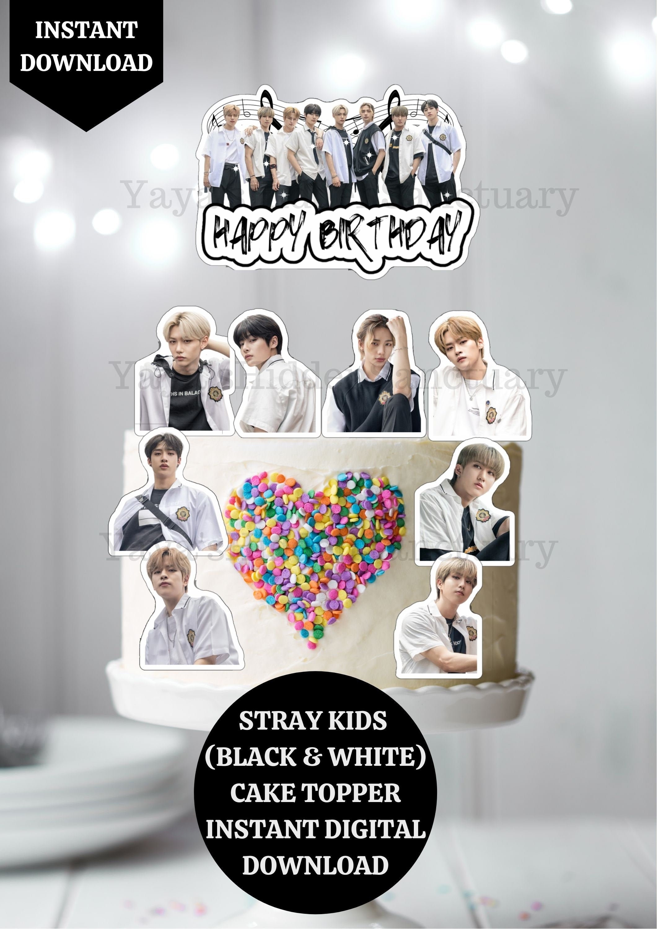 Stray Kids Cake Topper Stray Kids Centerpiece Kpop Party | Etsy