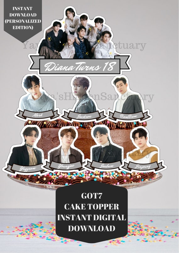 Got7 Cake Topper Got7 Centerpiece Got7 Party Supply Got7 Etsy