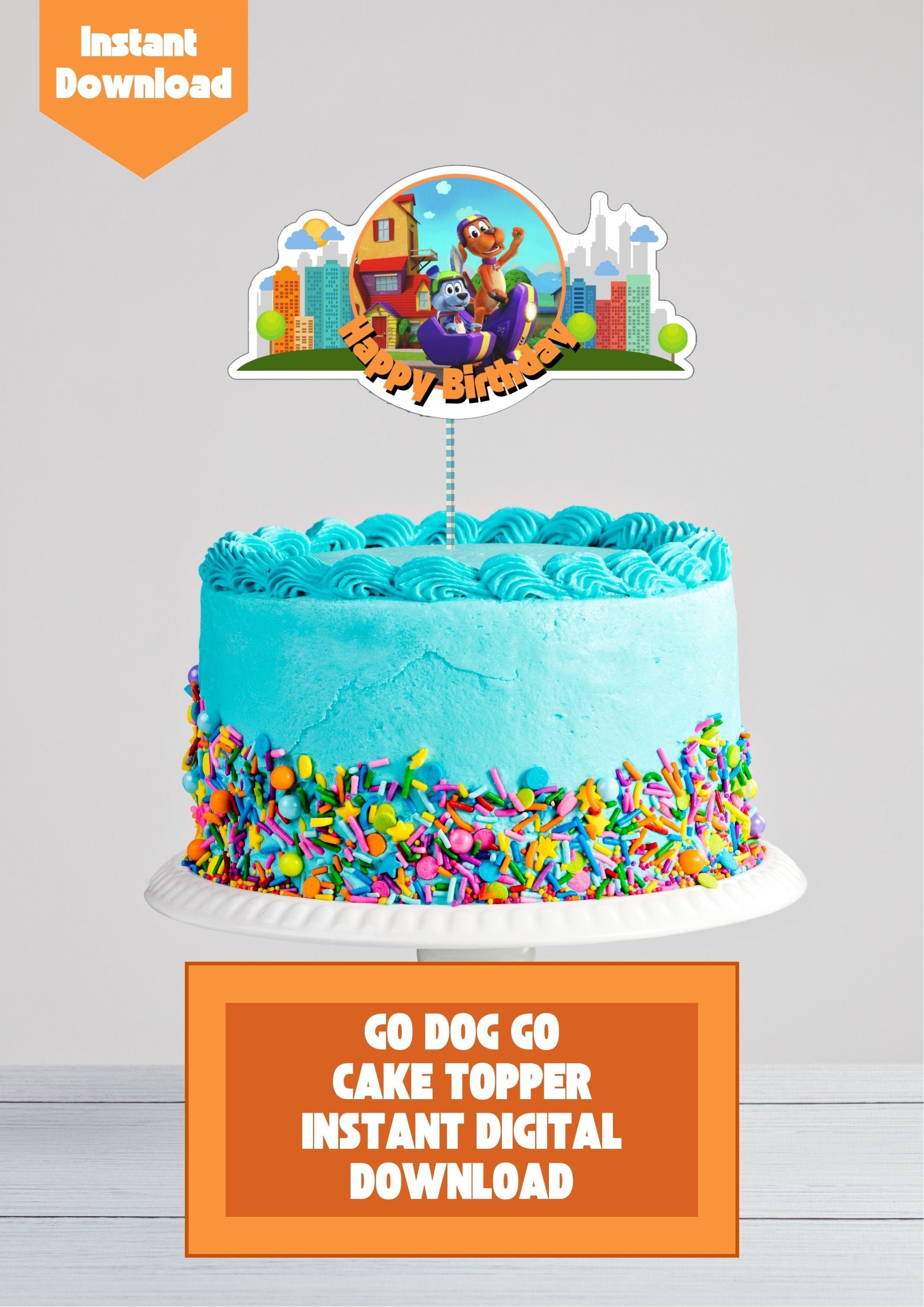 Go Dog Go Cake Topper Go Dog Go Party Supply Go Dog Go Etsy