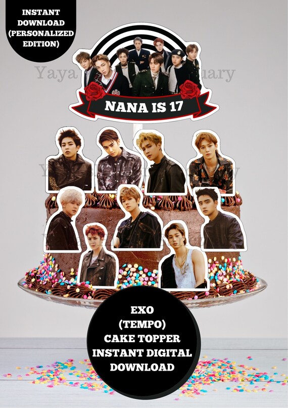 Exo Cake Topper Exo Centerpiece Exo Party Supply Exo Etsy