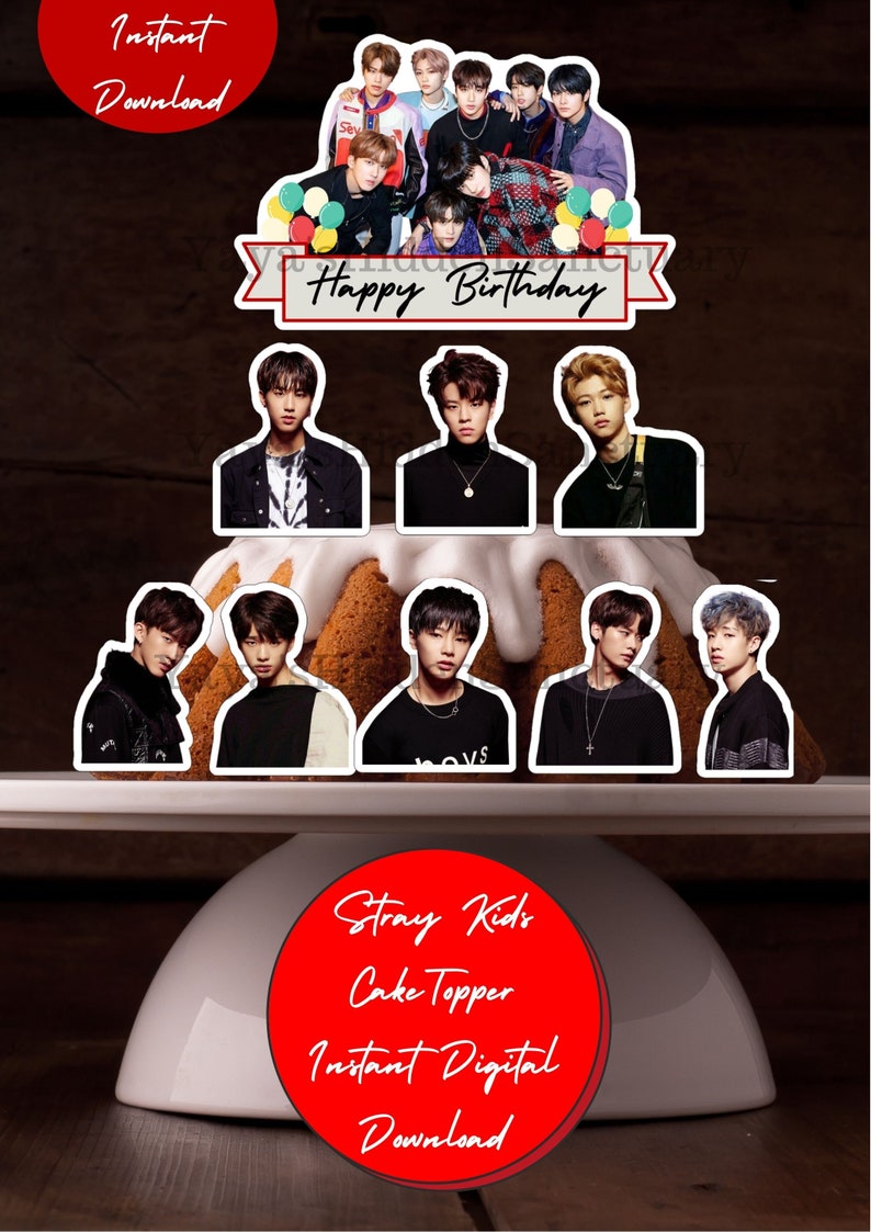 Stray Kids Cake Topper Stray Kids Centerpiece Kpop Party | Etsy