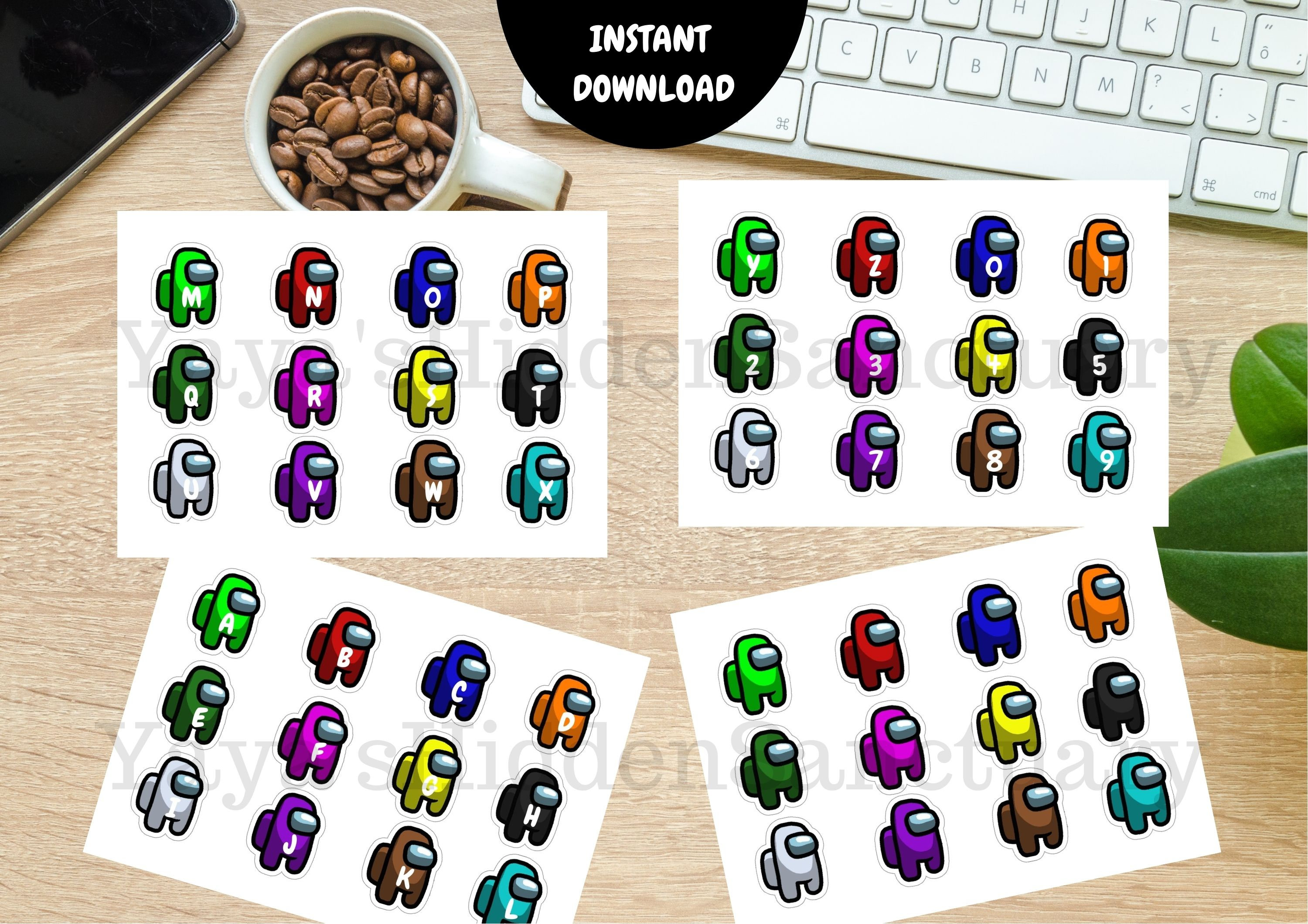 Among Us Cupcake Topper Among Us Party Supply Steven Etsy