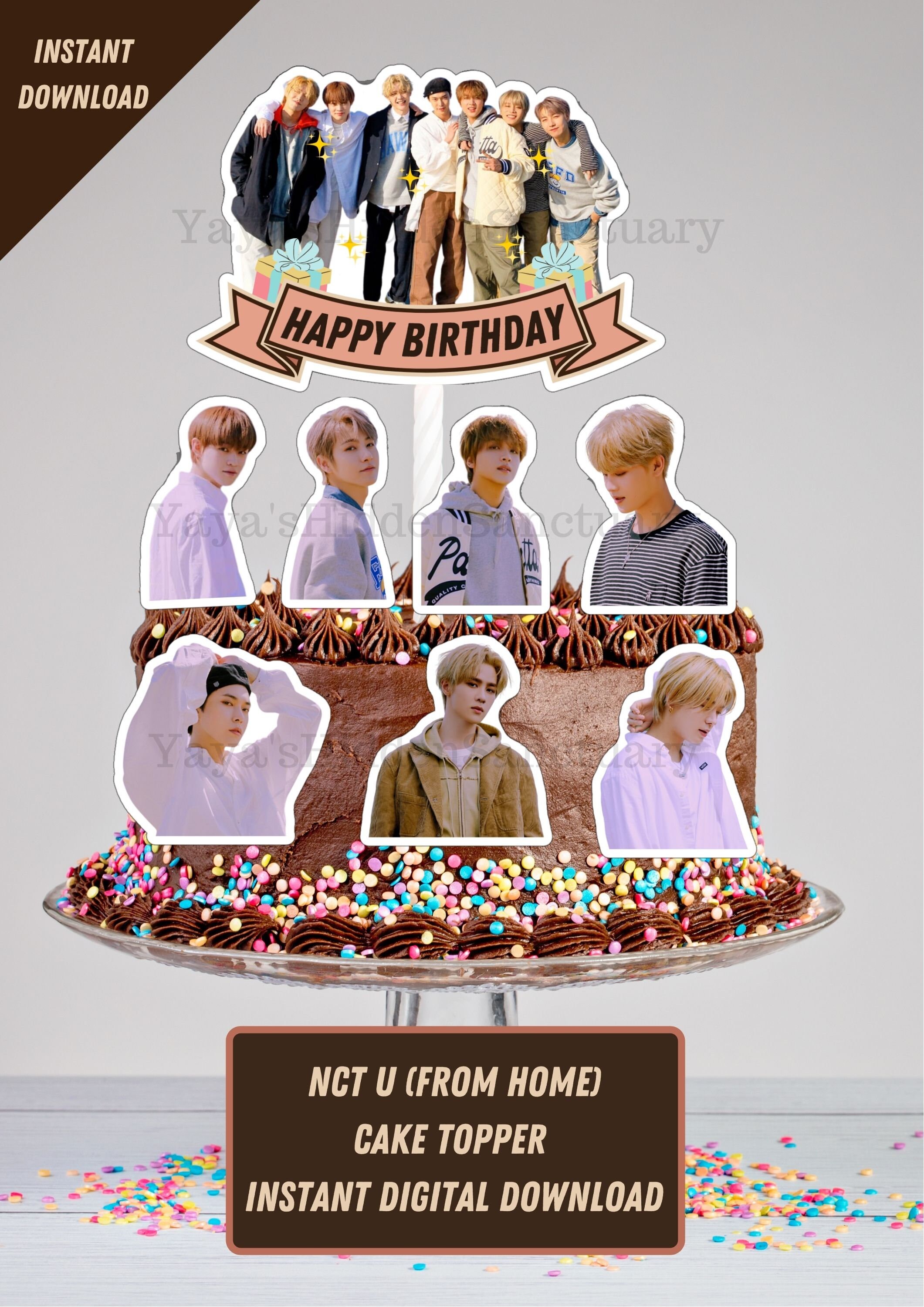 nct u cake topper nct centerpiece nct party supply nct etsy