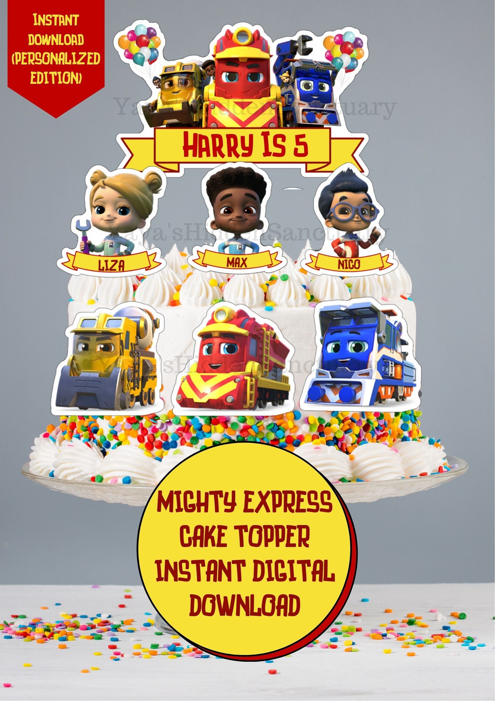 Mighty Express Cake Topper Mighty Express Party Supplies Etsy
