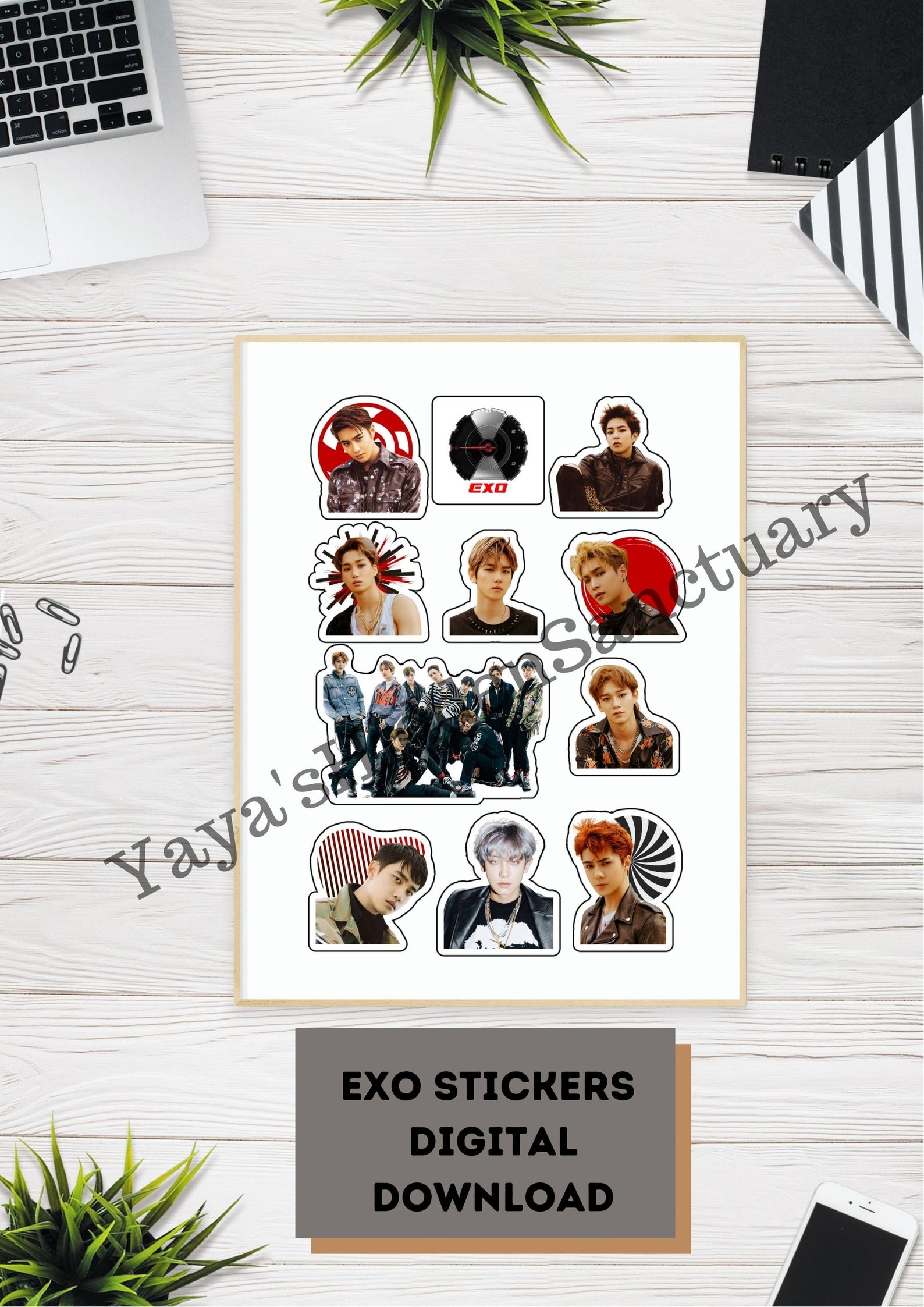 exo stickers exo stationery exo decoration exo stickers etsy